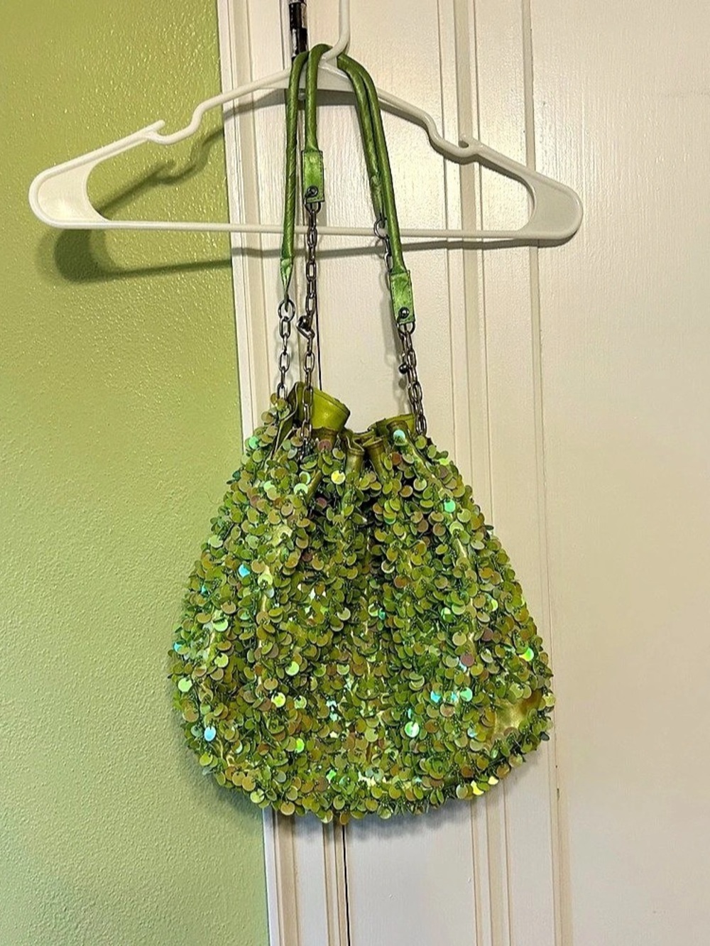 Y2K Green Sequin Shoulder Bag